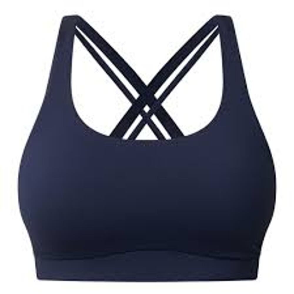 Lululemon Energy Women's Blue Sports Bra with Crisscross Back Yoga Straps Sz 6